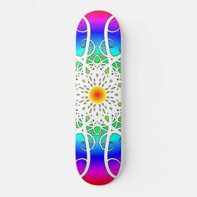 Skateboard Fleurs Abstraites (Recto)