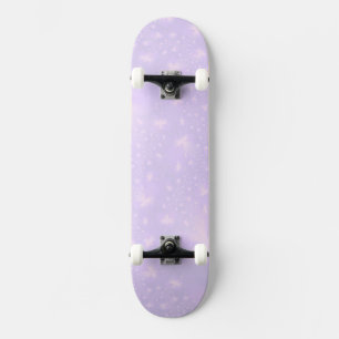 Skateboard Fleurs Abstraites en Lilac et Patinage Rose