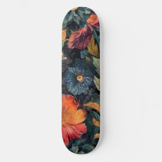 Skateboard Fleurs art nature