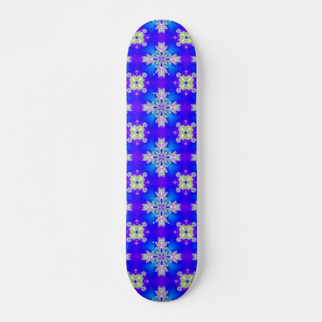Skateboard Fleurs Artdeco dans le style rétro (Devant)