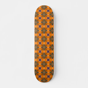 Skateboard Fleurs Artdeco dans le style rétro
