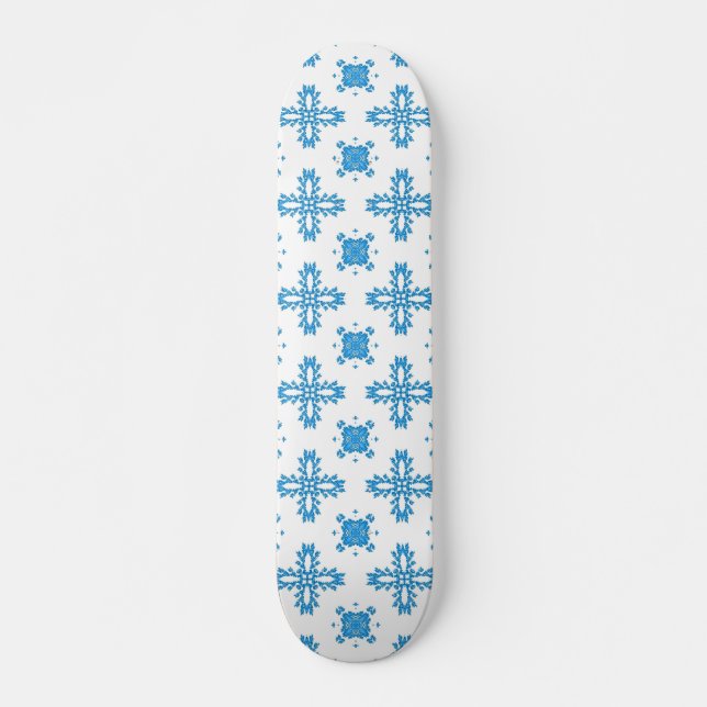 Skateboard Fleurs Artdeco dans le style rétro (Devant)