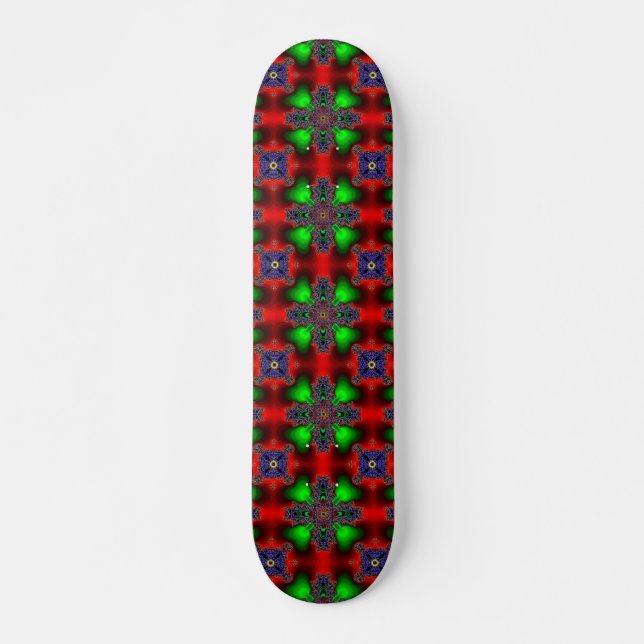 Skateboard Fleurs Artdeco dans le style rétro (Devant)