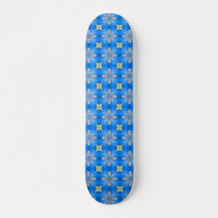 Skateboard Fleurs Artdeco dans le style rétro