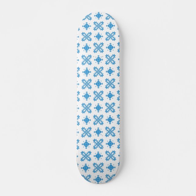 Skateboard Fleurs Artdeco dans le style rétro (Devant)