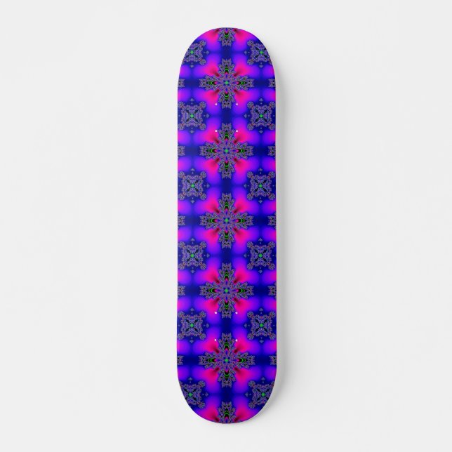 Skateboard Fleurs Artdeco dans le style rétro (Devant)