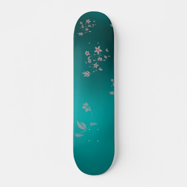 Skateboard Fleurs asiatiques délicates (Devant)