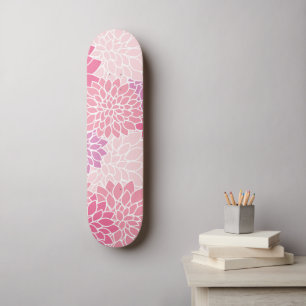 Skateboard Fleurs Dahlia, Motif De Fleurs, Dahlia Rose