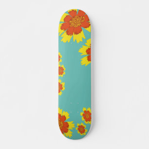 Skateboard Fleurs de coréopsis jaune et orange