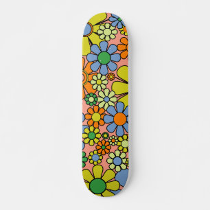 Skateboard Fleurs de Jardin Rétro 60s les années 70 Printemps