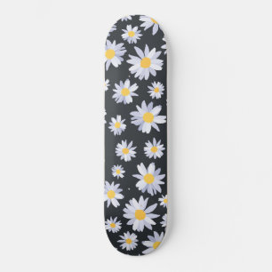 Skateboard Fleurs de marguerite blanc classique Design de gri