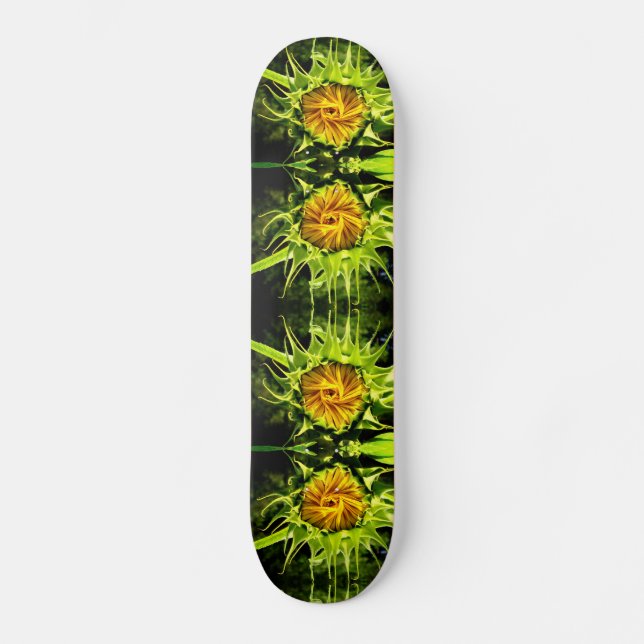 Skateboard Fleurs de soleil, fleurs jaunes (Recto)