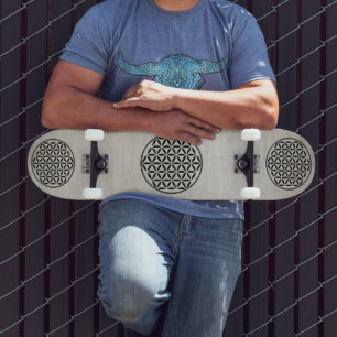 Skateboard FLEURS DE VIE - Symbole de géométrie sacrée plein