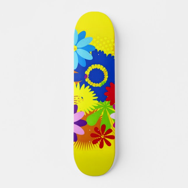 Skateboard Fleurs hawaïennes Penny Custom Pro Long Board (Devant)