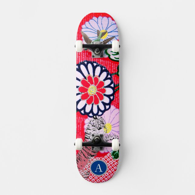 SKATEBOARD FLEURS JAPONAISES ET TIGER do-it-yourse (Recto)
