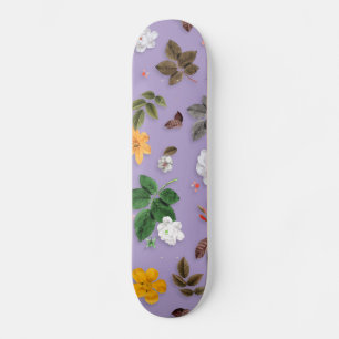 Skateboard Fleurs jaunes et roses blanches 21