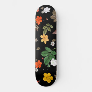 Skateboard Fleurs jaunes et roses blanches 8