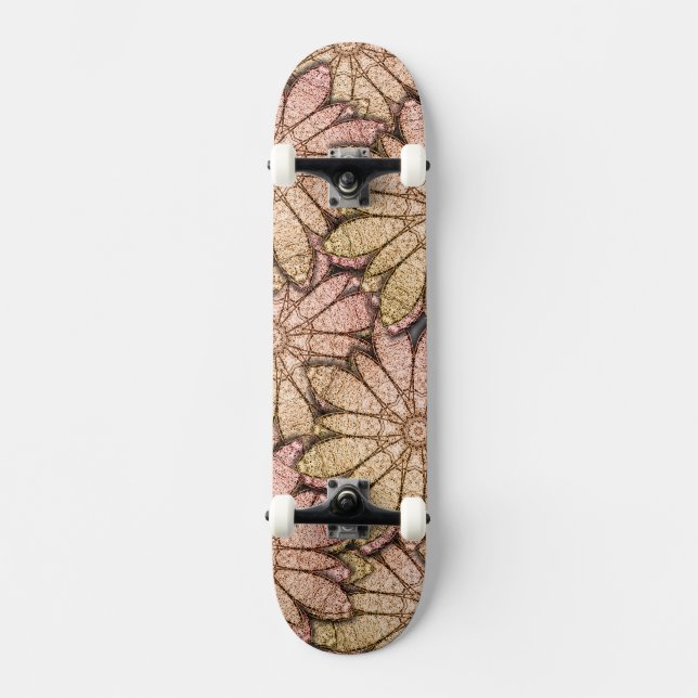 Skateboard Fleurs métalliques (Recto)