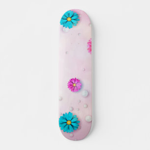 Skateboard Fleurs Motif 7