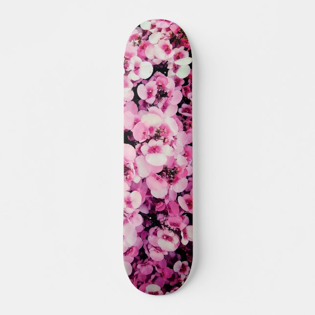 Skateboard Fleurs roses (Devant)