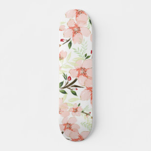 Skateboard Fleurs roses