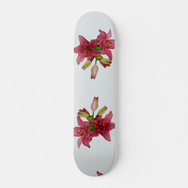 Skateboard Fleurs roses attrayantes (Devant)