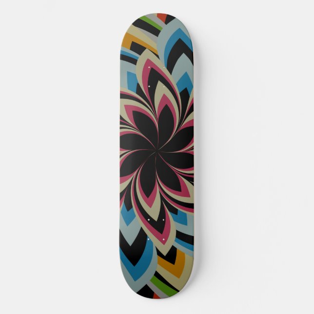 SKATEBOARD FLEURS TOURBILLON COLORÉES (Recto)