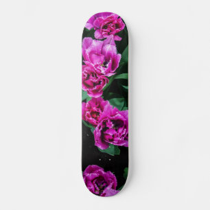 Skateboard Fleurs tulipes roses
