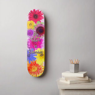 Skateboard Fleurs Vibrantes en Fleur