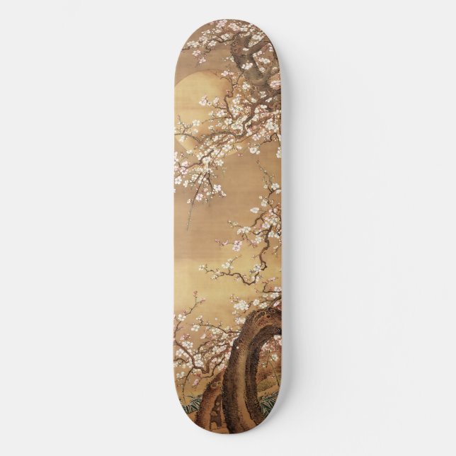 Skateboard Fleurs vintages de prunes japonaises au clair de l (Recto)