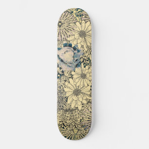 Skateboard Fleurs vintages illustrées
