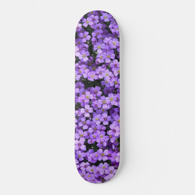 Skateboard Fleurs violettes - Printemps (Recto)