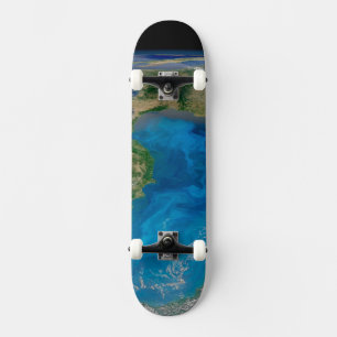 Skateboard Floraison De Phytoplancton Bleu En Mer Noire