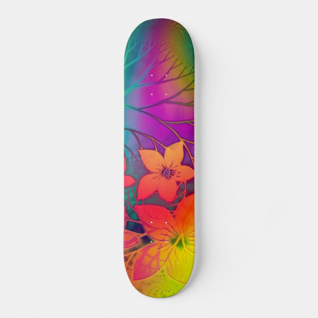 Skateboard Floral arc-en-ciel (Recto)