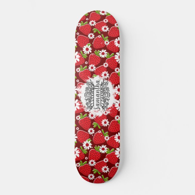 Skateboard Floral et Fraises (Recto)