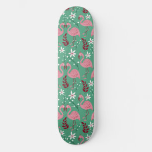 Skateboard Floral flamingo sans couture motif rose vert