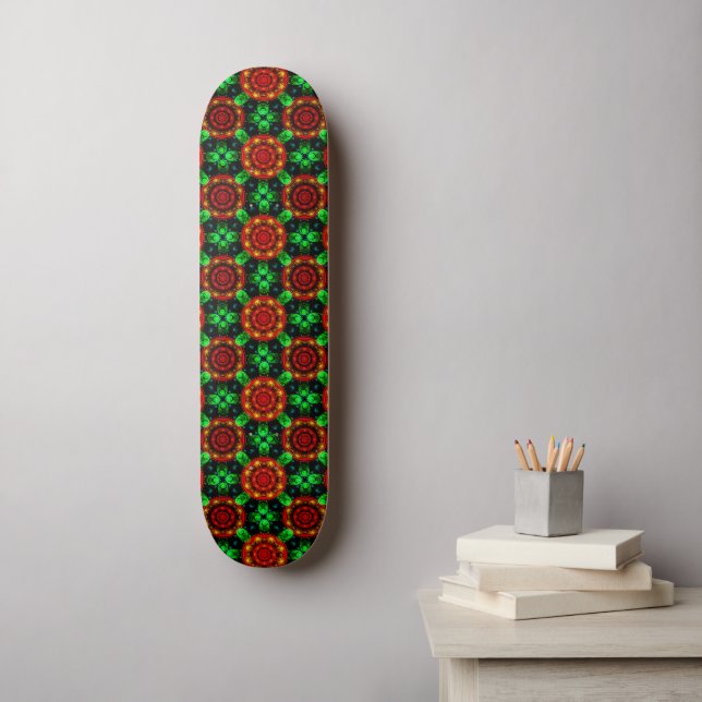Skateboard Floral Modern Boho Elegant Abstract Pattern #504 (Art mural)