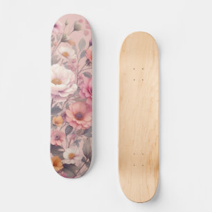 Skateboard Floral moderne rose rose girly élégant élégant