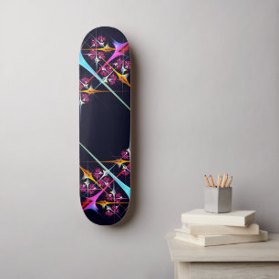 Skateboard Floral rose moderne Art Abstrait Couleur Motif #01