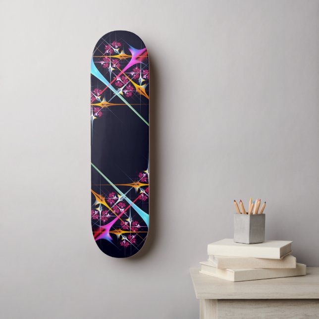 Skateboard Floral rose moderne Art Abstrait Couleur Motif #01 (Art mural)