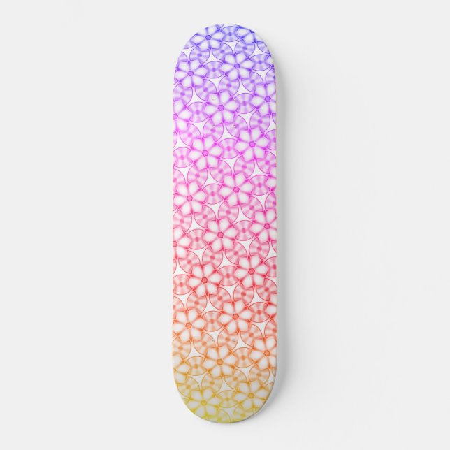 Skateboard Floral Tropical Ombre Kaleidoscope Hawaïen (Recto)