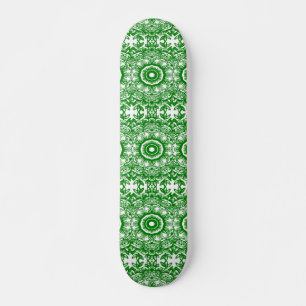 Skateboard Floral vert et blanc