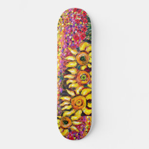 Skateboard FLORE EN TOSCANE, vert rouge rose jaune