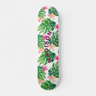 Skateboard Flore tropicale moderne fille personnalisée