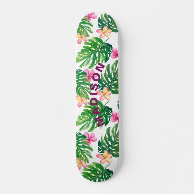 Skateboard Flore tropicale moderne fille personnalisée (Devant)