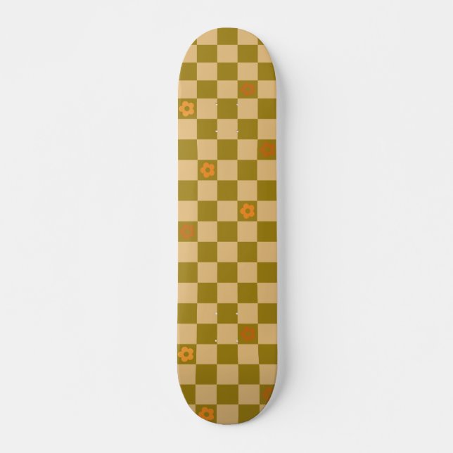 Skateboard Flowe Checkered Pattern - No. 02 (Devant)