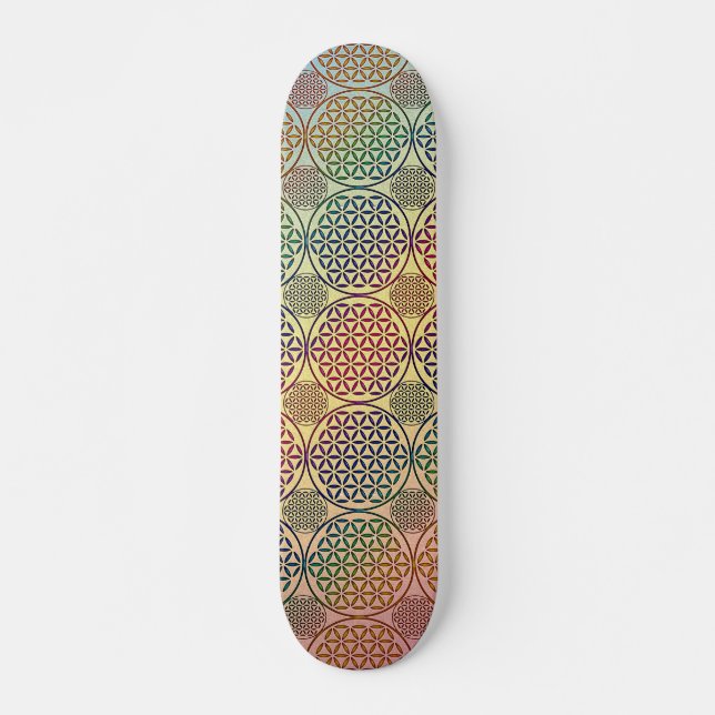 Skateboard Flower of Life - stamp grunge pattern 1 (Devant)