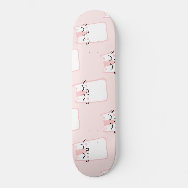 Skateboard Fluffy Kawaii Fraise Marshmallow Kitties (Recto)