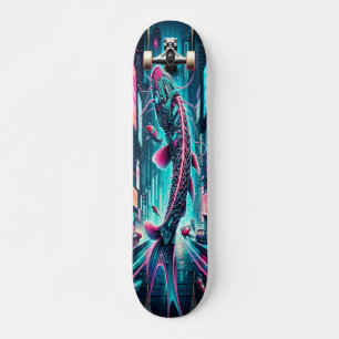 Skateboard "Flux de néon : Cyber Koi