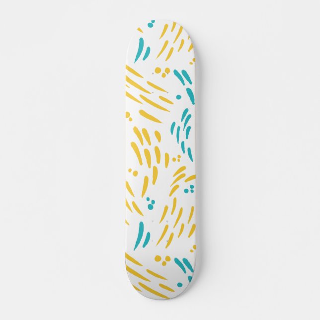 Skateboard Flux en turquoise et jaune (Devant)